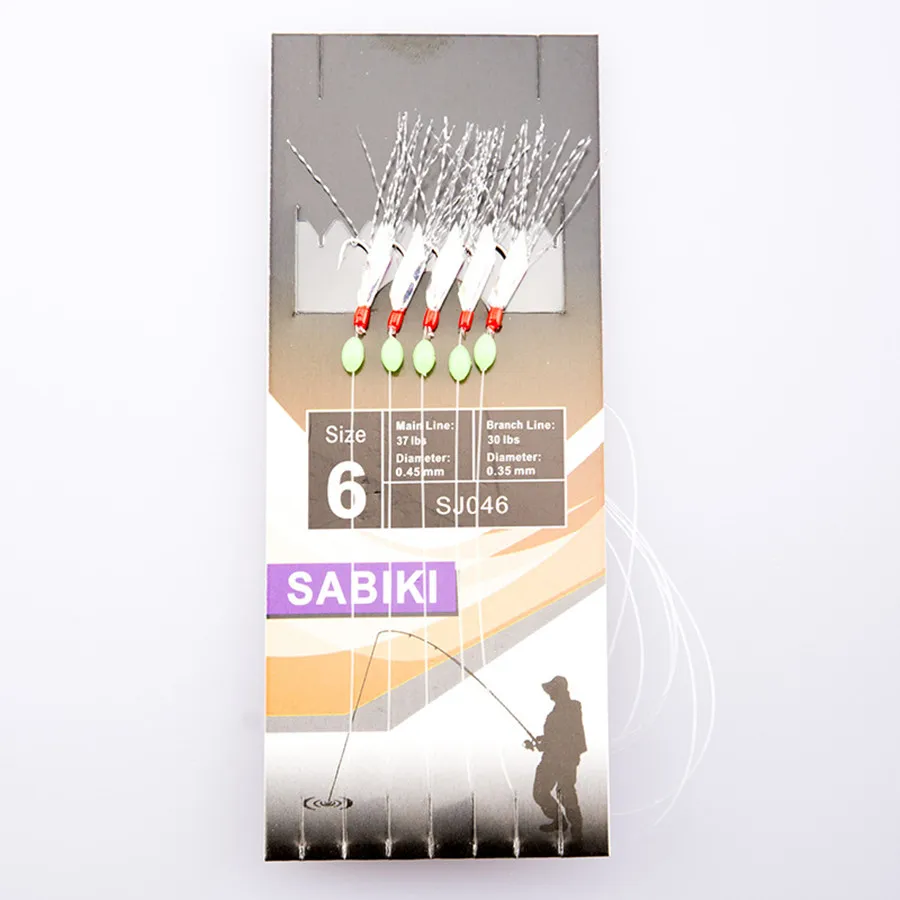 

3Packs*Fish Skin Lure Sabiki Rigs Hook Sea Fishing tinsel Flasher Rigs Swivel Snap Bait Rigs For Herring Fishing Plastic Bead