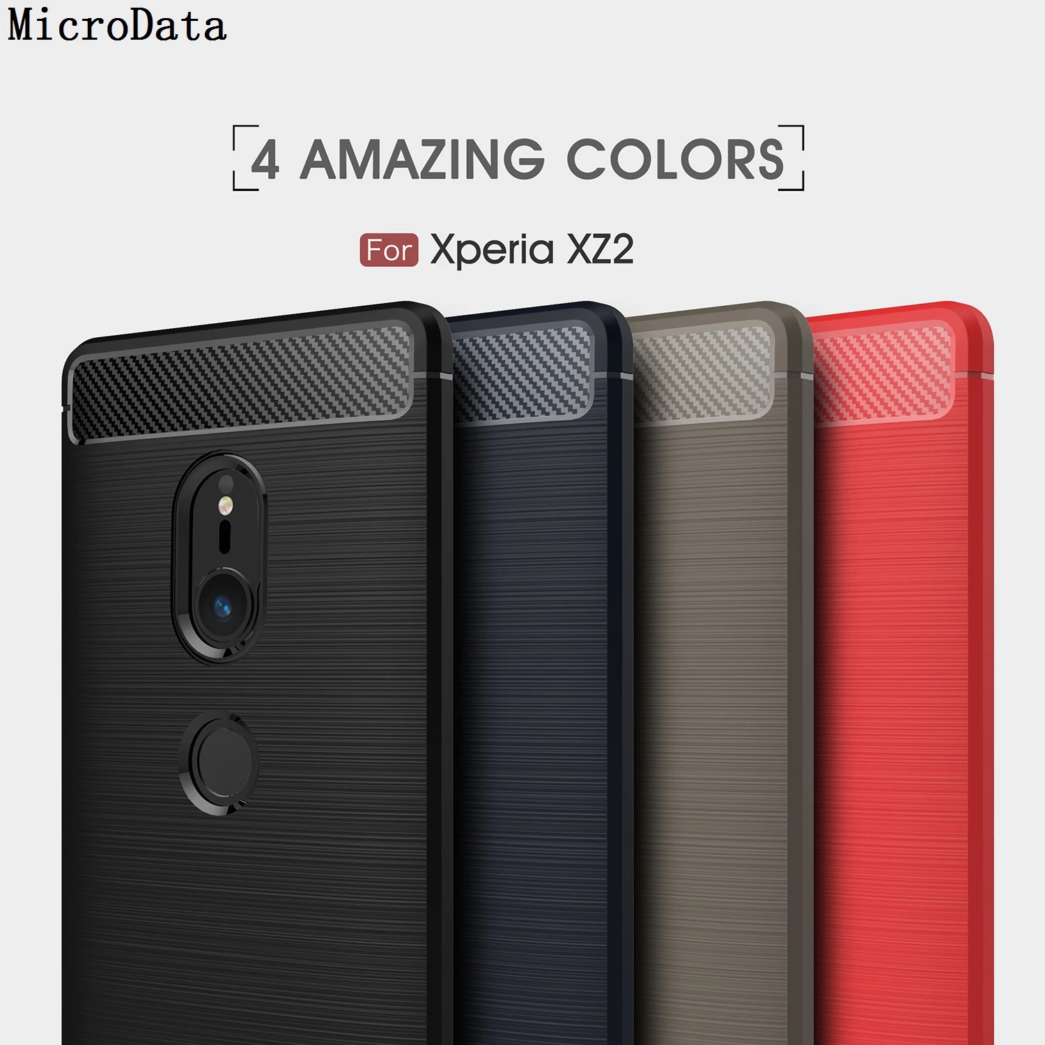 MicroData For Sony Xperia XZ2 H8216 H8266 H8296 5.7 inch Soft Silicone Carbon Fibre on Case |