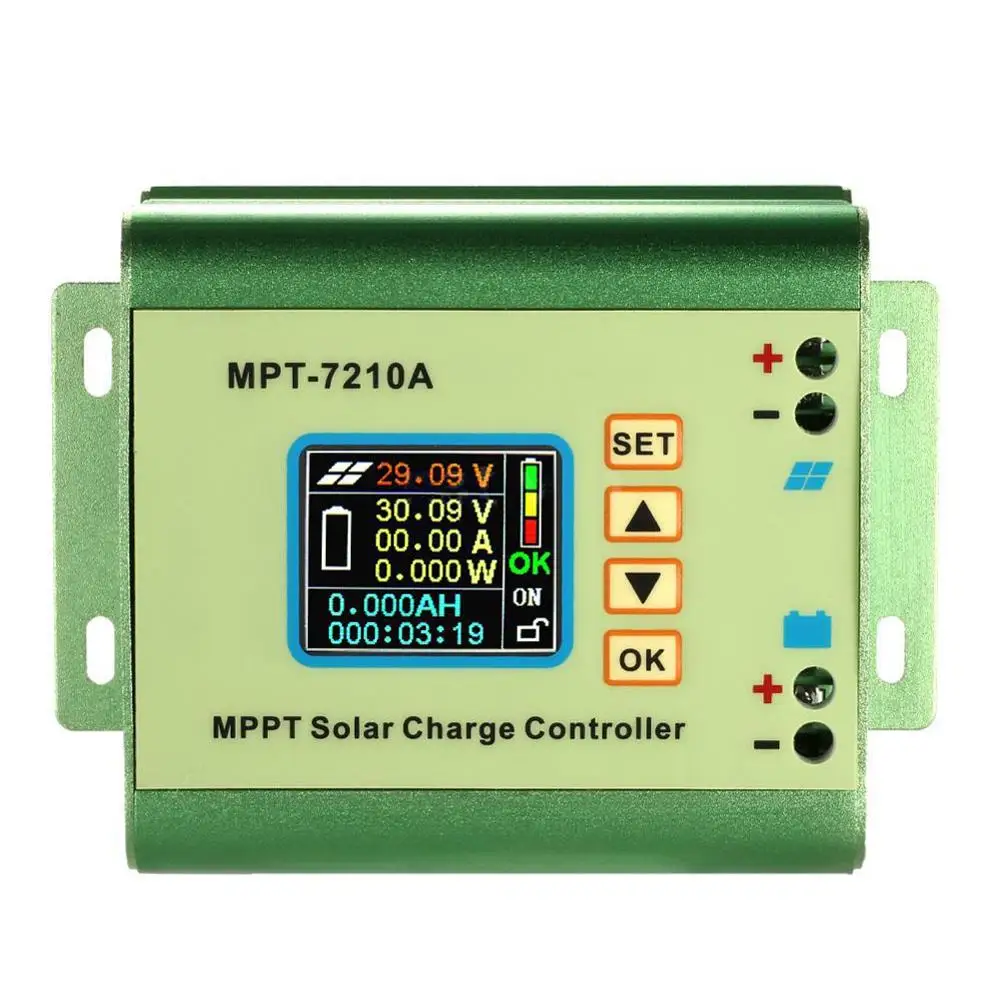 MPPT 7210A Solar Panel Battery Regulator Charge Controller with LCD Colorful Display 10A with DC-DC Boost Charge Function цена MPPT 7210A Solar Panel Battery Regulator Charge Controller with LCD Colorful Display 10A with DC-DC Boost Charge Function цены онлайн