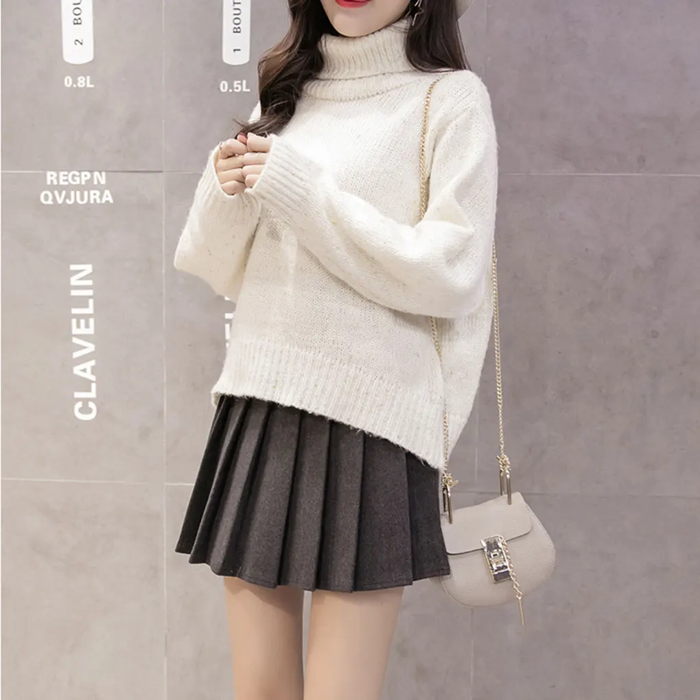 Популярное женское однотонное Короткое мини-платье, осенне-зимняя плиссированная юбка с высокой талией для девочек