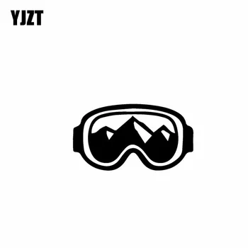 

YJZT 12.7CM*7.1CM Adventure Snowboard Goggles Vinyl Car Sticker Decals Black Silver Motorcycle C13-000447