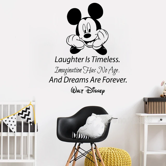 Mickey Mouse Quote Wall Decals Laughter Is Timeless Words Nursery Mickey Mouse Quote Wall Decals Laughter Is Timeless Words Nursery Decor Vinyl Art Text Stickers