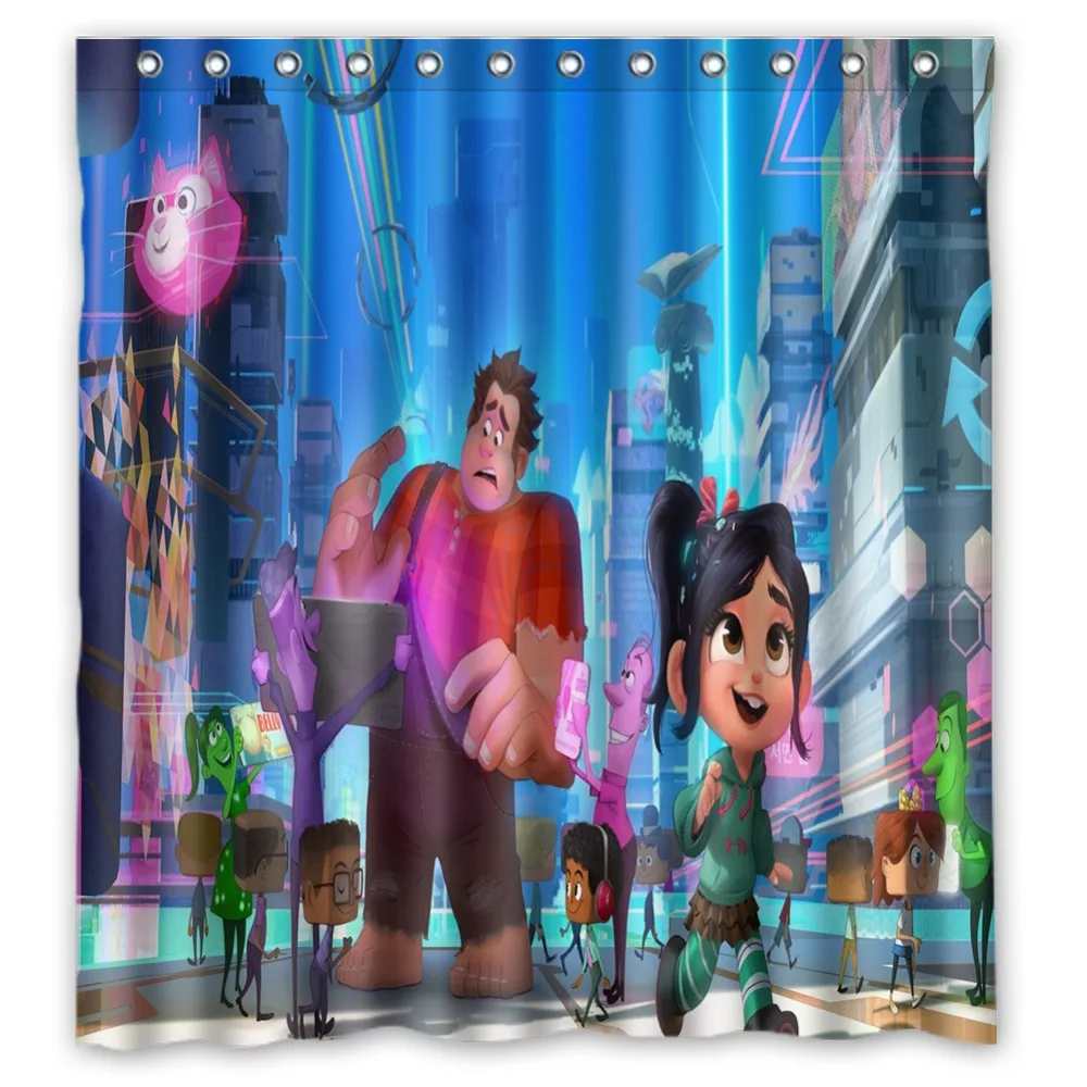 66x72 Ralph Breaks the Internet Shower Curtain 72x72 inch Dragon Ball Z Bleach Fairy Tail Naruto Together | Дом и сад