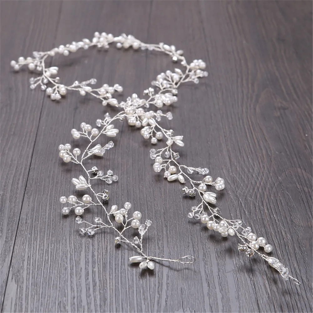 Wedding Hair Accessories Crystal Pearl Hair Belt Wedding Bridal Ornaments Jewelry bride Headdress Headbands