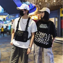 Модный жилет с несколькими карманами, поясные сумки, функциональный боевой разгрузочный жилет, сумка для мужчин и женщин, уличная одежда в стиле хип-хоп, клетчатая поясная сумка