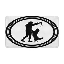 Собака Силуэт передней двери коврики Добро пожаловать дома, крытый, вход, кухня, патио