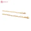(35433)10PCS Length 82MM 24K Gold Color Brass Heart End Extend Chains with Lobster Clasps High Quality Diy Jewelry Accessories ► Photo 2/6