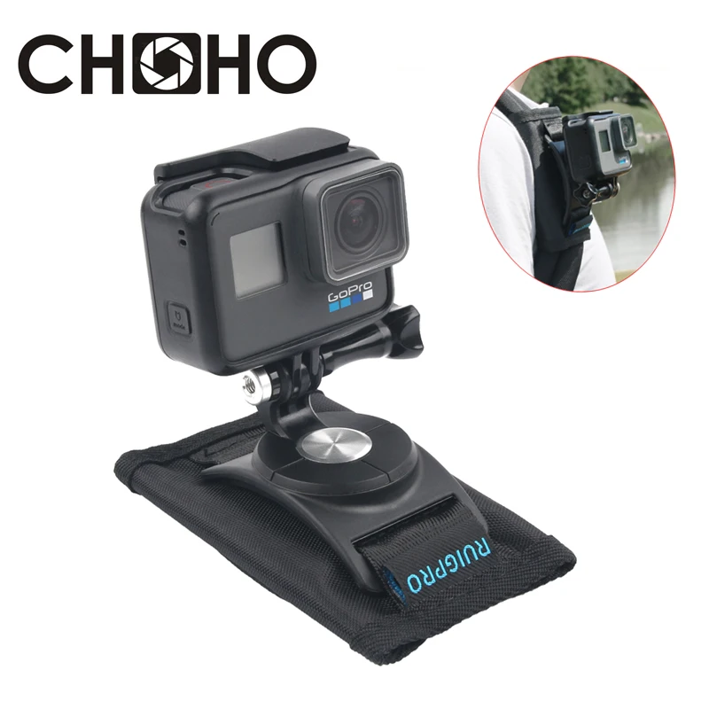 

Hiking Buckle Bag Mount backpack Shoulder Clip 360 Degree Rotate Velcro For Gopro Hero 8 7 6 5 4 Xiaomi Yi 4K SJCAM Accessories