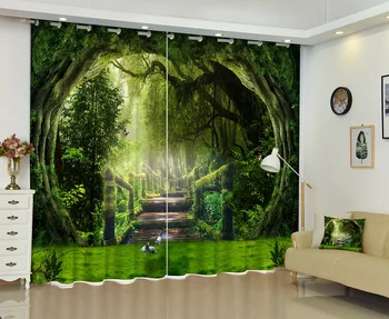 

Beautiful scenery 3D Painting Blackout Curtains Office Bedding Room Living Room Sunshade Window Curtain Bedding Custom-made Size