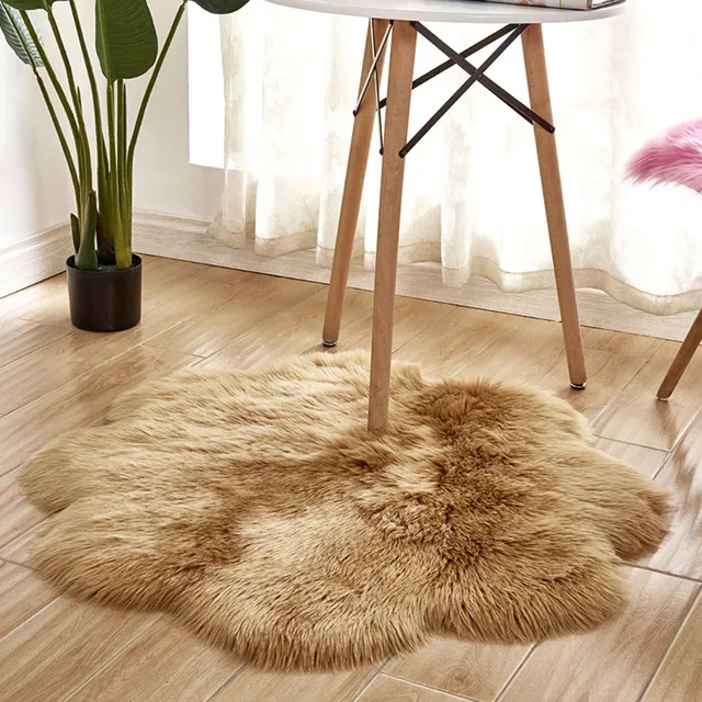 Hot pink Rugs Non Slip Rug Mats Hairy Soft Fluffy Faux