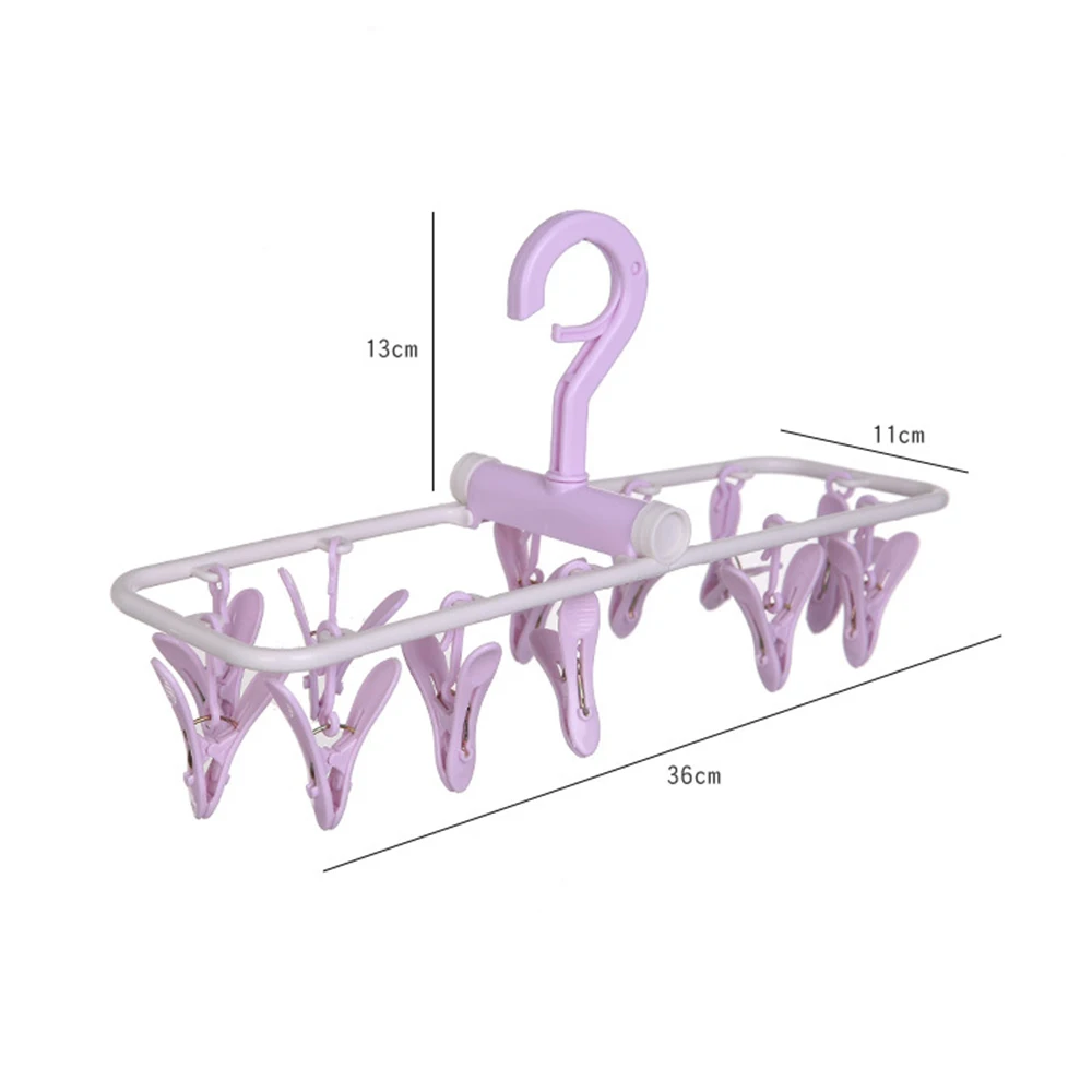 Горячая 12 клипов Складная сушилка для одежды нижнее белье носки клип Многофункциональная вешалка для одежды высокого качества