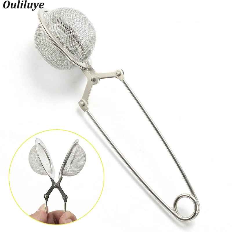 

1PCS Portable Stainless Steel Tea Strainer Food Mesh Filters for Kitchen Gadget Handle Tea Ball Infuser Coffee Spice Teas