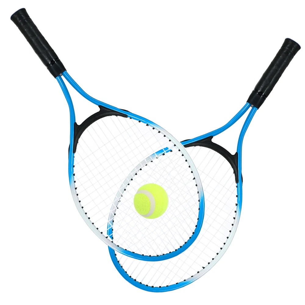 2Pcs Kids Outdoor Sports Tennis Racket String Tennis Racquets with 1 Ball and Cover Bag Good Training Kit for Kid