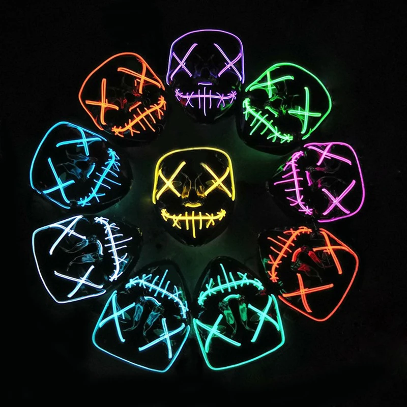 

Halloween LED Maske Light Up Party Masks Cosplay Mask Many Options A Purge Election Year Funny Masks Shine In The Dark Or Horror