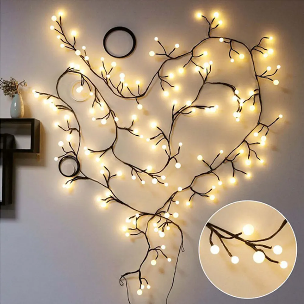 

2.5M 72LED Branch String Fairy Light Christmas Garland For New Year Xmas Holiday Curtain Indoor Outdoor Home Decoration MYC