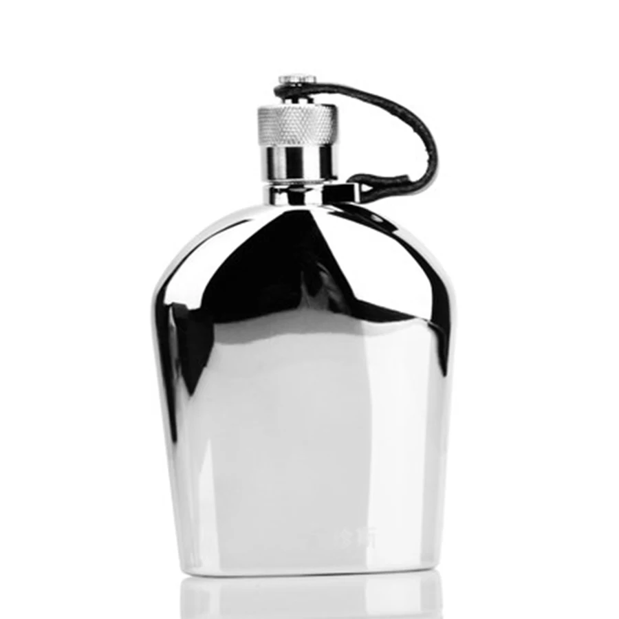 Small Outdoor Portable Stainless Steel Hip Flask Flagon Bottle Metal