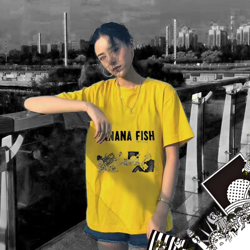 BANANA FISH Ash Lynx Eiji Okumura Cosplay Casual unisex T-shirt Top Tee Anime short sleeve tshirt (3)