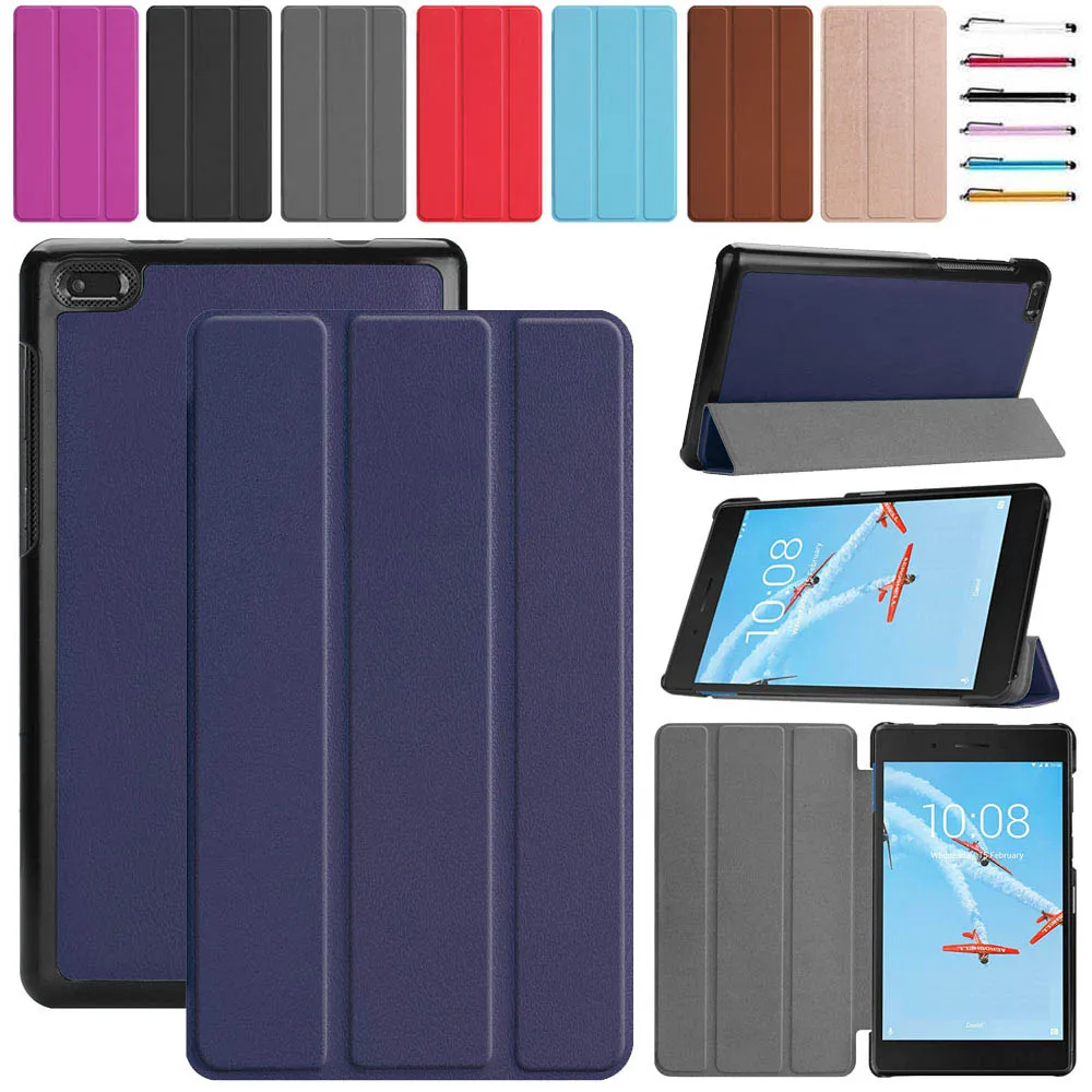 Ultra Slim Tablet Case For Lenovo Tab E7 TB 7104F 7" Tri fold PU Leather Flip Stand Tablet Cover