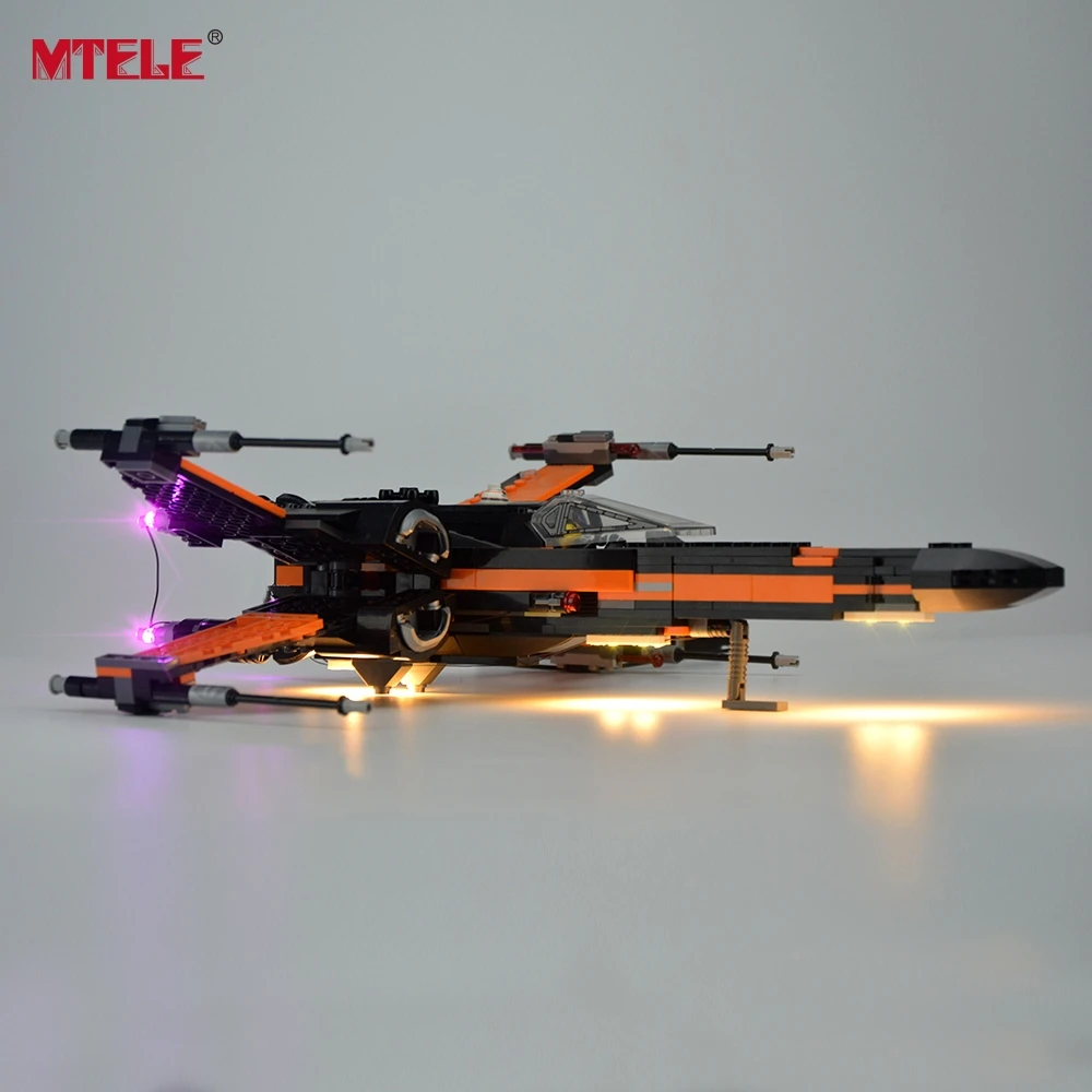 MTELE брендовый светодиодный светильник для 75102/75149 Poe X-Wing Fighter строительный блок светильник ing набор совместим с моделью 05029/05004