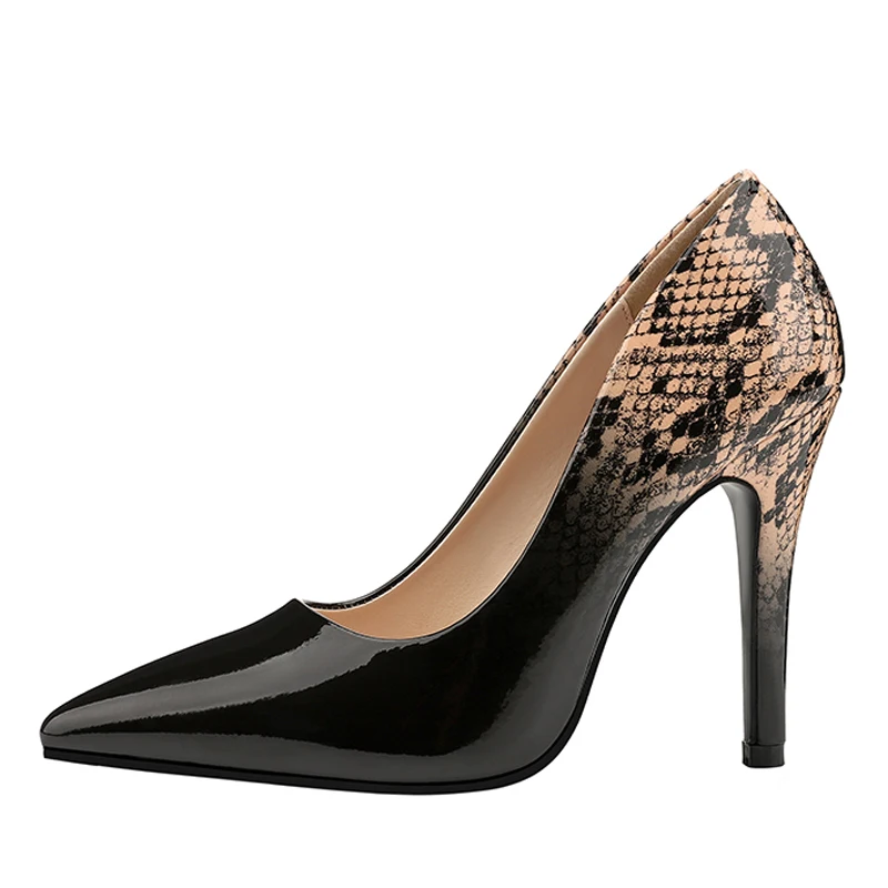 REAVE CAT/женские туфли-лодочки; модные тонкие туфли на высоком каблуке с градиентом; женские свадебные туфли из лакированной кожи со змеиным принтом; A465