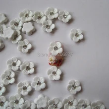RF10-1, 30 шт., милый белый цветок, стразы в форме ногтей, украшение из смолы