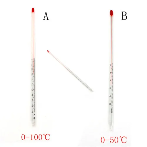 Стеклянный термометр для домашнего пивоварения, лаборатория с красной водой, термометр для химии, стеклянная посуда 0-50/0-100 градусов Цельсия