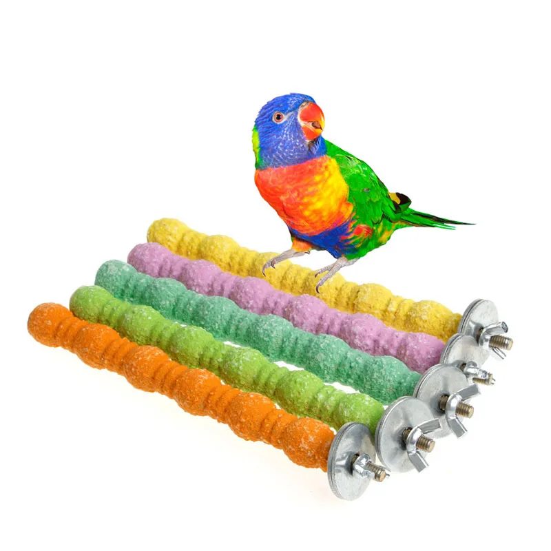 

16cm Wooden Pet Bird Parrot Colored Emery Stand Platform Toy Chew Bite for Parakeet Cockatoo Bird Supplies Toys