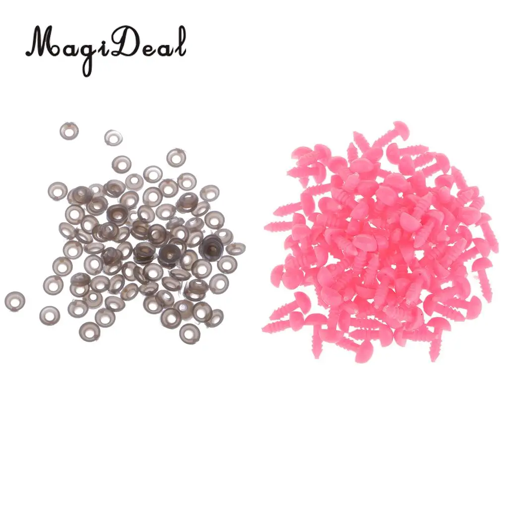 100Pcs Plastic Dolls Noses Acrylic 7x9mm Safety Nose Toy Animal Bear Dog DIY Making Accessories Crafts