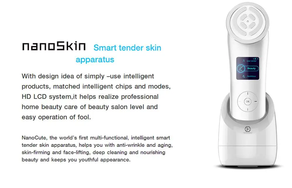 Remove e Anti-envelhecimento do Dispositivo do rf Profundamente o Massager Facial de Microcorrente o Massager Facial do Nanotime para o Enrugamento do Levantamento da Cara Limpa Que 9 O massager facial do nanotime para o