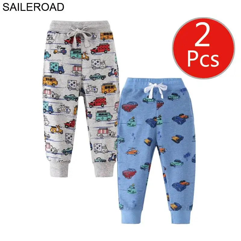 SAILEROAD 2 шт. Детские спортивные штаны повседневные брюки Автомобиль Брюки для