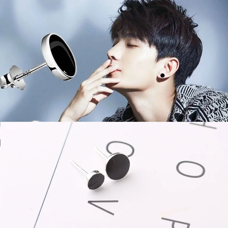 

2019 New Fashion Sexy Round Black Stud Earrings For Women Men Unisex Birthday Party Gifts Jewelry Wholesale