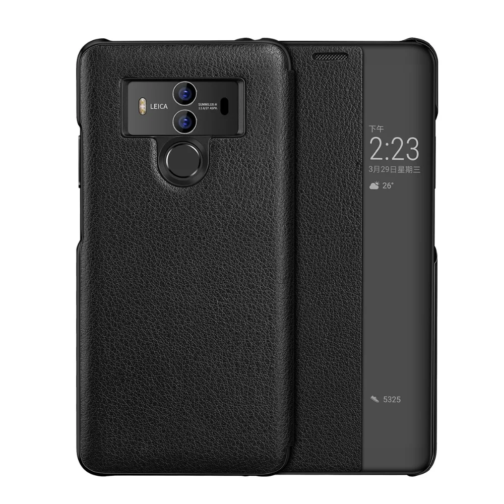 

Flip Cover Genuine Leather Case For Huawei Mate 9 Pro Ascend Mate 10Pro P10 P20 P10Plus P20 Pro Smart View Slim Phone Case Cover