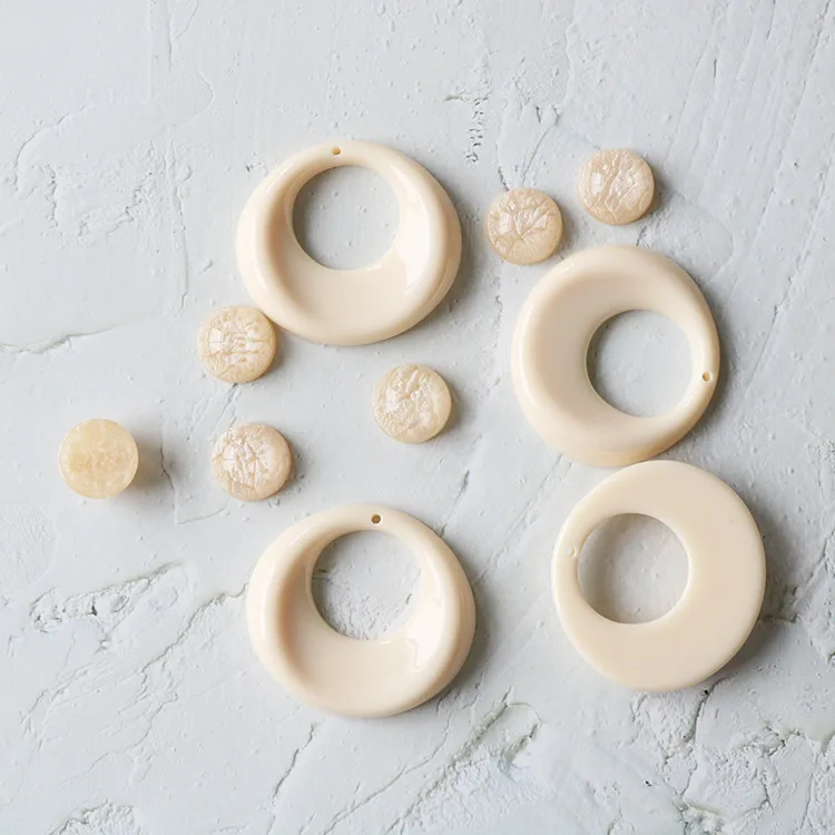 

10pcs 4.3cm 1.6cm Fashion Resin Round Earring Pendant Charm DIY Jewelry Findings Wholesale Supply