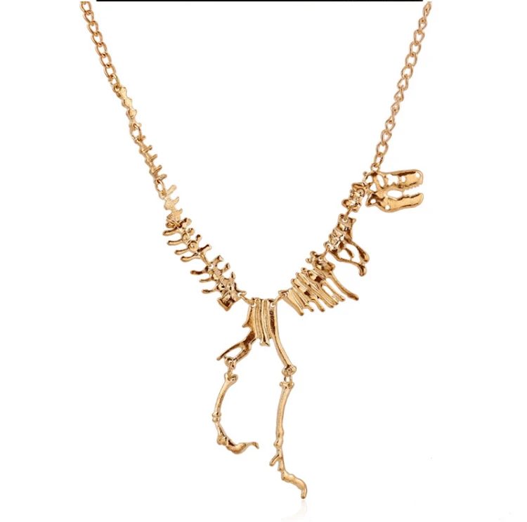 ZRM сексуальное длинное ожерелье, готический Тираннозавр Рекс, Скелет подвеска в виде динозавра, Очаровательное ожерелье, Кости Дракона, ювелирные изделия для мужчин и женщин, подарки