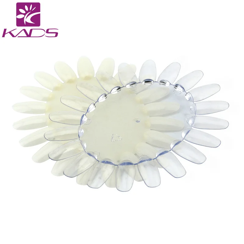 

KADS 1pc Oval Nail Art Display Chart Natural Wheels 20 Tips Trainers Practice Ellipse Plastic Gel Polish Plate