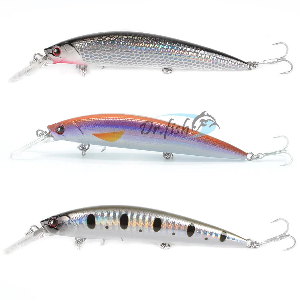 Dr.Fish Saltwater Minnow Jerkbait Deep Diving Rattlin Hardbaits Lure