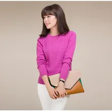 Зимний продукт конопляные цветы-Женский кашемировый свитер корейский Тонкий шерстяной свитер с рукавами