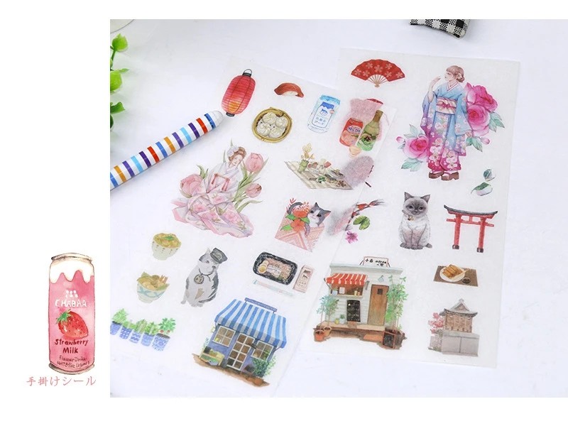 Girl Cartoon Stickers Anime Cute Kawaii Sticker Mobile Phone Book Gift DIY Ablum Diary Scrapbooking decoration label Stickers