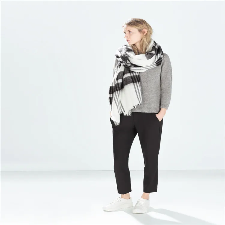 za major Winter 2015 font b Tartan b font Scarf Desigual Plaid Scarf cuadros New Designer