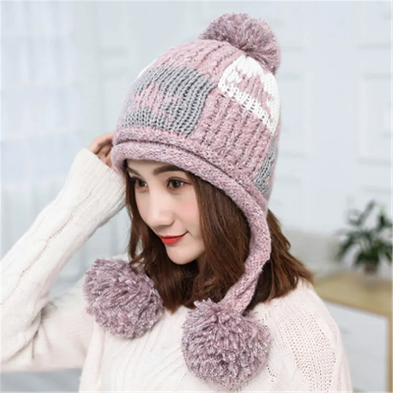 

2017 Hot Winter Kids Real Mink Raccoon Fur Ball Pompoms Hat Children Knitted Girls Boys Warm Cap Baby Beanies Wool cap balaclava