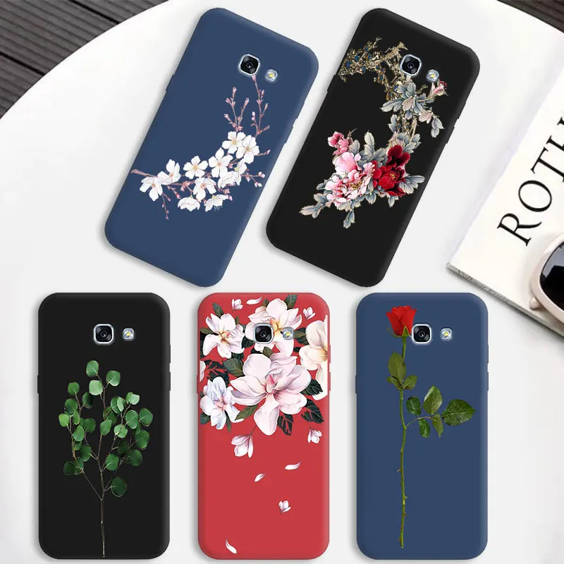 

Bloom Phone Case For Samsung Galaxy A6+ A8+ A9 Star Soft Silicon Matte Cases for Samsung Galaxy A10 A3 A30 A5 A50 2016 2017