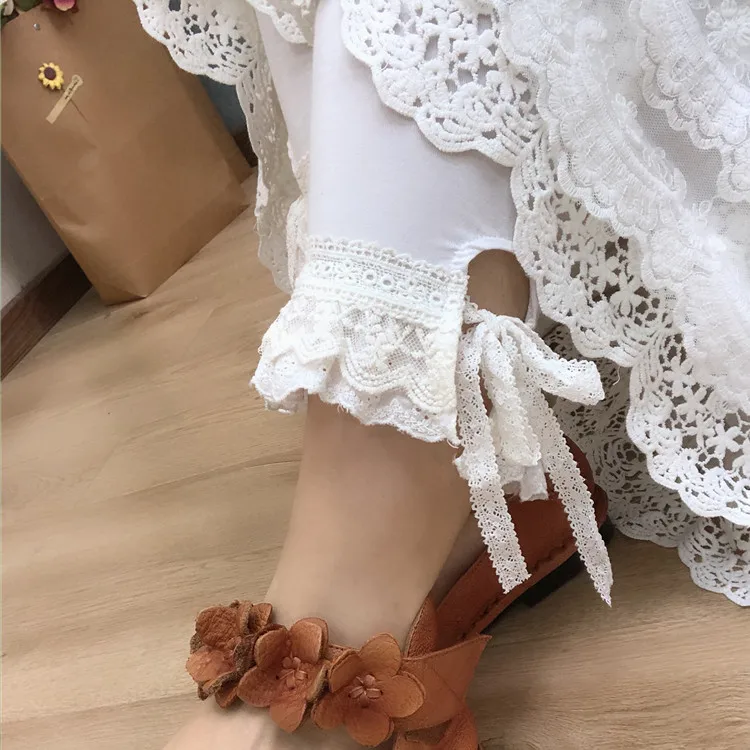 Женские кружевные леггинсы Seven colors винтажные облегающие брюки mori girl 2019 | Женская