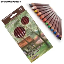 Artista 12 lápis pastel macio profissional esboço lapis de cor pastel lápis coloridos para desenho arte material escolar