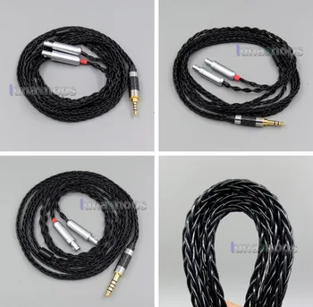 

LN006104 Black 8 core 2.5mm 4.4mm 3.5mm Balanced Pure Silver Plated Earphone Cable For Sennheiser HD800 HD800s hd820s d1000