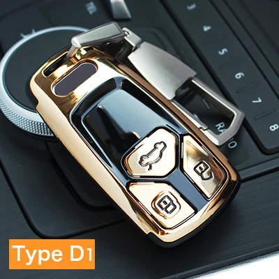 gold shell and chain Скорость движения воздуха, АБС-пластик, автомобильный чехол для ключей для автомобиля AUDI A4 A3 A5 A4L TT Q7 аксессуары audi A3 оболочки audi ключ крышка Q7 кольцо для ключей - Название цвета: gold shell and chain