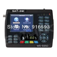 Via DHL & FedEx & EMS 2pcs/ Lot SATLINK WS-6950 3.5 Inch DVBS DVB-S Digital Satellite Finder Meter Satellite TV Receiver