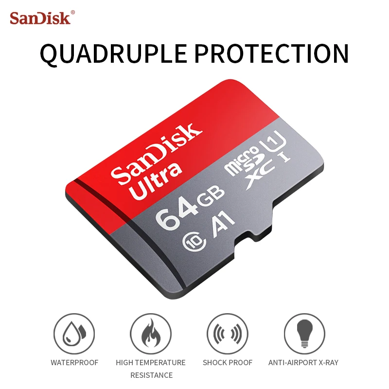 Карта памяти SanDisk, 128 ГБ, 64 ГБ, 32 ГБ, 16 ГБ, класс 10, Micro sd карта,, высокое качество, Microsd TF карты, бесплатный адаптер и считыватель