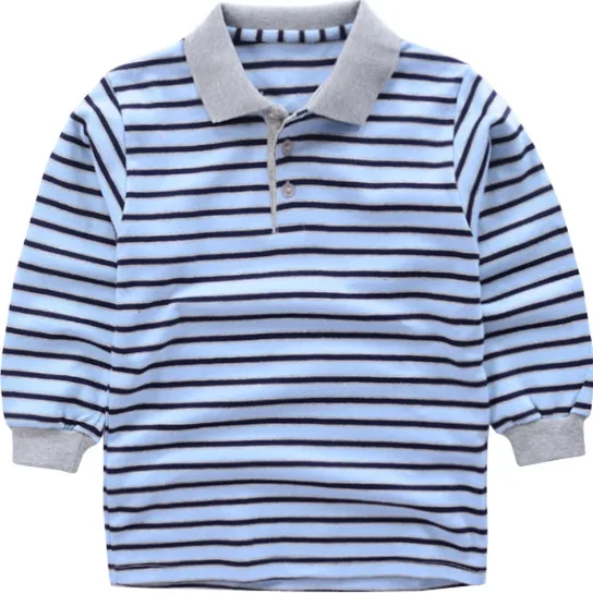 Г., Детские брендовые высококачественные хлопковые полосатые футболки с длинными рукавами, трикотажные футболки с рукавами - Цвет: blue gray stripe