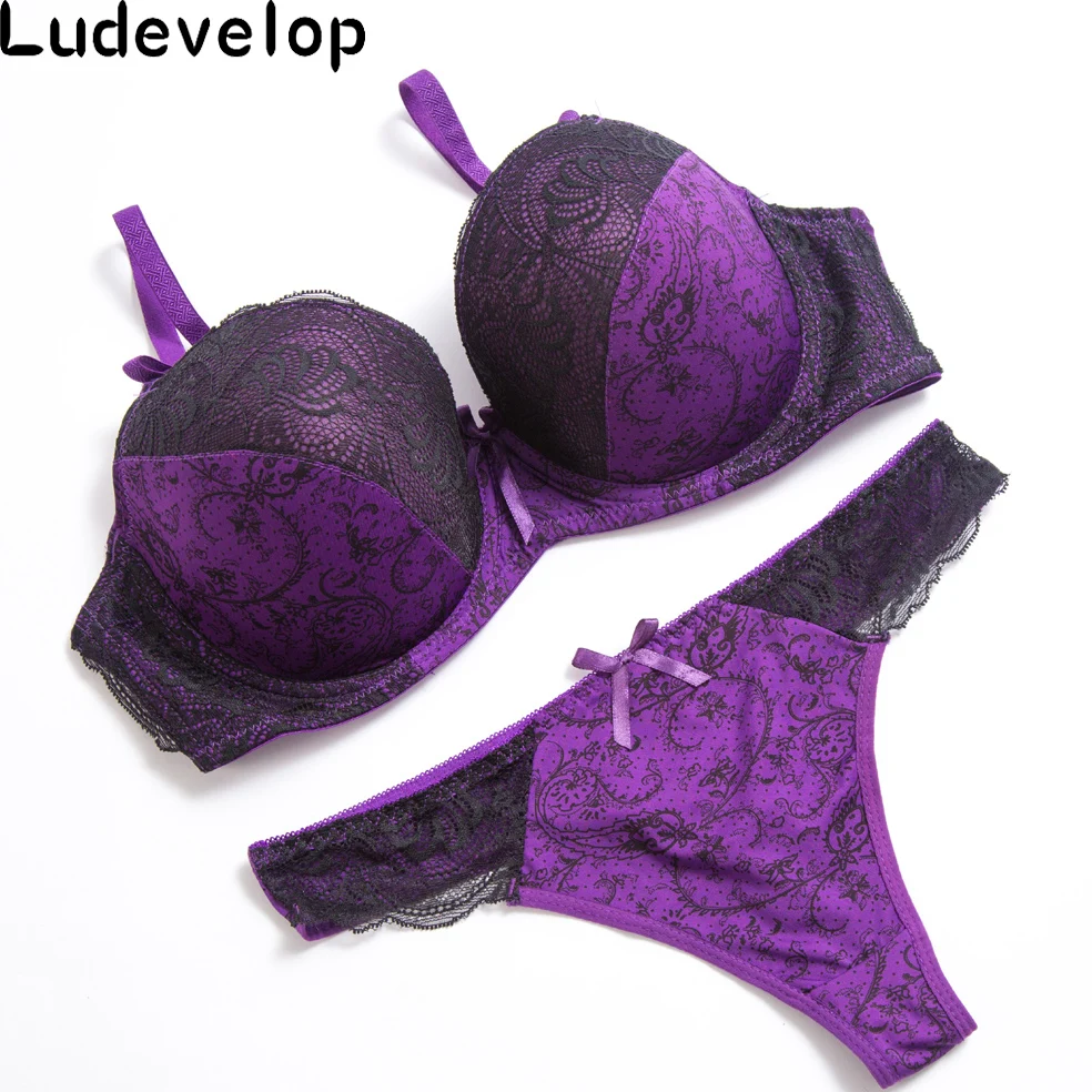 Ludevelop Lady Sexy Women Bra Set Plus size Floral Lace Bralette Briefs Set Elegant Thin cup Bra Underwear Women Lingerie Set Ludevelop Lady Sexy Women Bra Set Plus size Floral Lace Bralette Briefs Set Elegant Thin cup Bra Underwear Women Lingerie Set