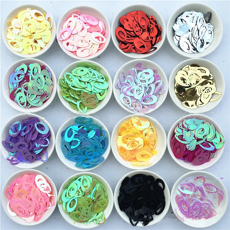 

PVC Ring sequins Oval Egg Shape Ring Colorful Plastic Loose Sequins Dress Home Party Wedding Decor Sequins